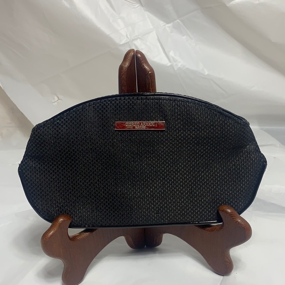 GIORGIO Armani Parfums Black Makeup Bag Zip Closure - Picture 1 of 9